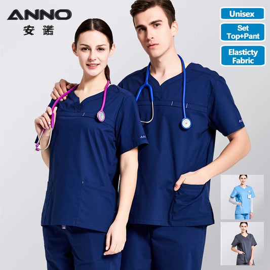 Premium Unisex Medical Scrub Set - Stretch Cotton Blend