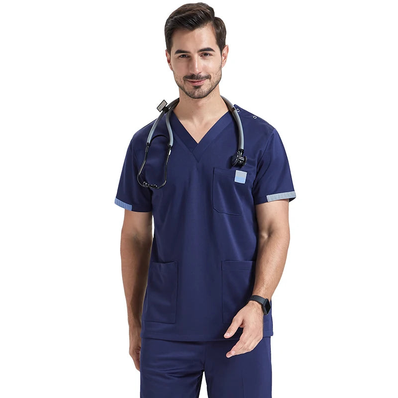 Modern Multi-Pocket Women's Scrub Set