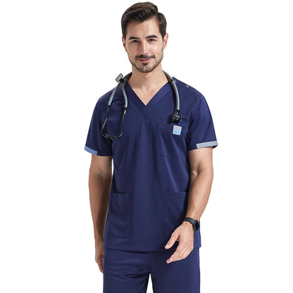 Modern Multi-Pocket Women's Scrub Set
