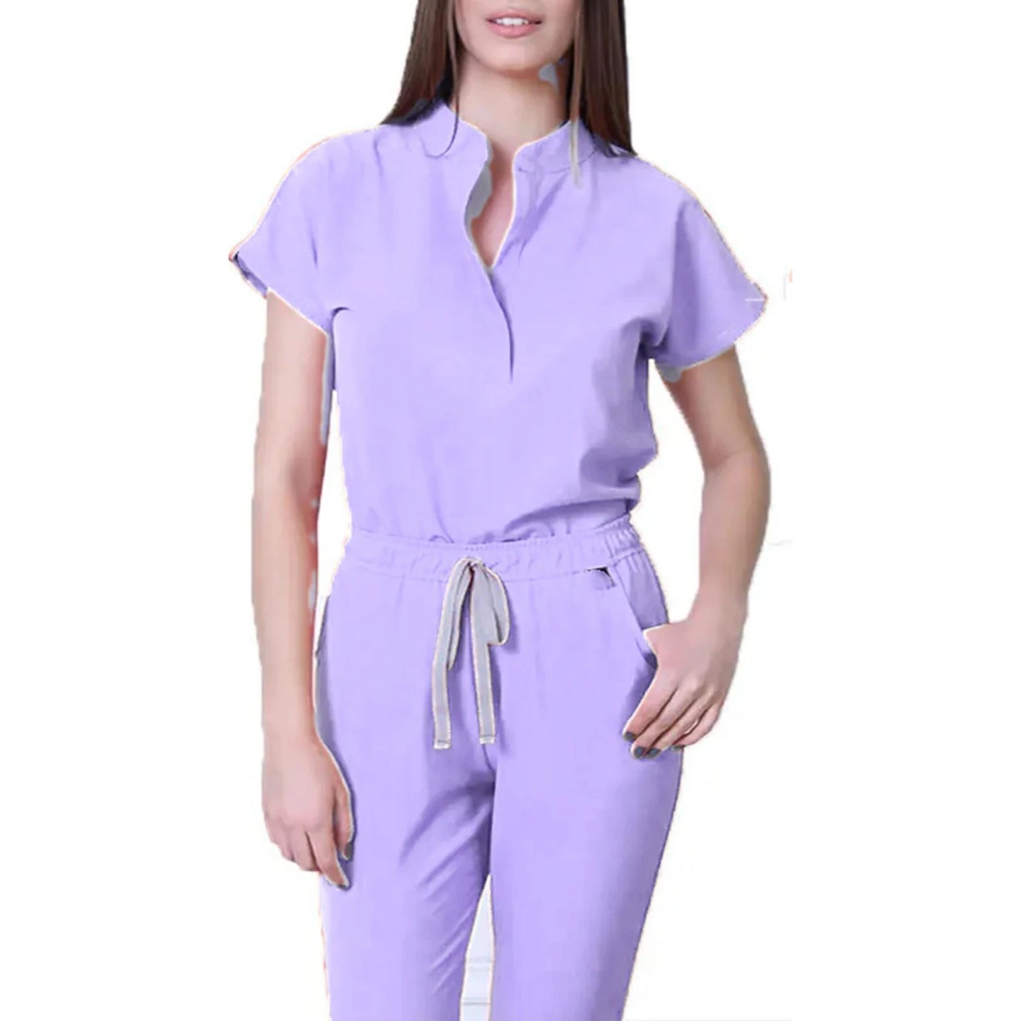 Women's Comfortable Loose V-Neck Scrub Set