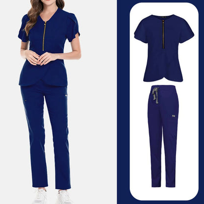 Women's Comfortable Casual V-Neck Scrub Set