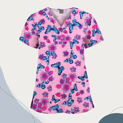 VIAOLI Unisex V-Neck Professional Scrub Top