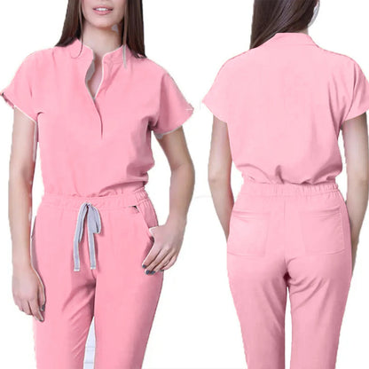 Women's Comfortable Loose V-Neck Scrub Set