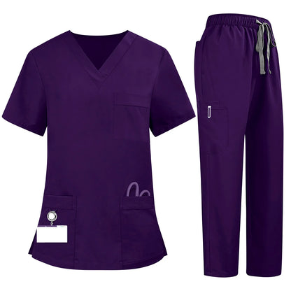 Women's Plus Size Comfort Scrub Set