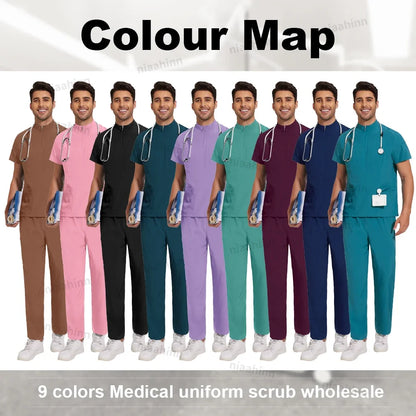Men's Multi-Functional V-Neck Scrub Set