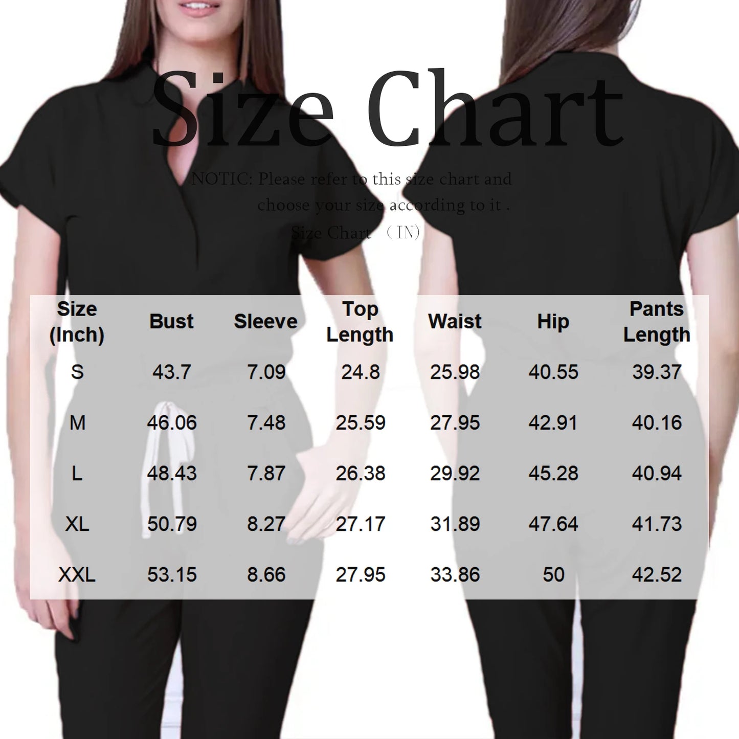 Women's Comfortable Loose V-Neck Scrub Set