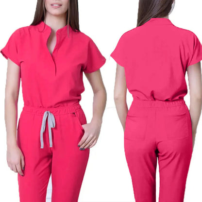 Women's Comfortable Loose V-Neck Scrub Set