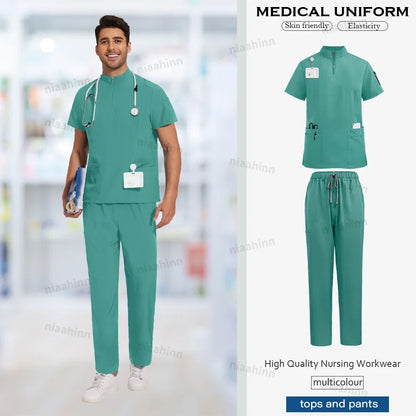 Men's Multi-Functional V-Neck Scrub Set