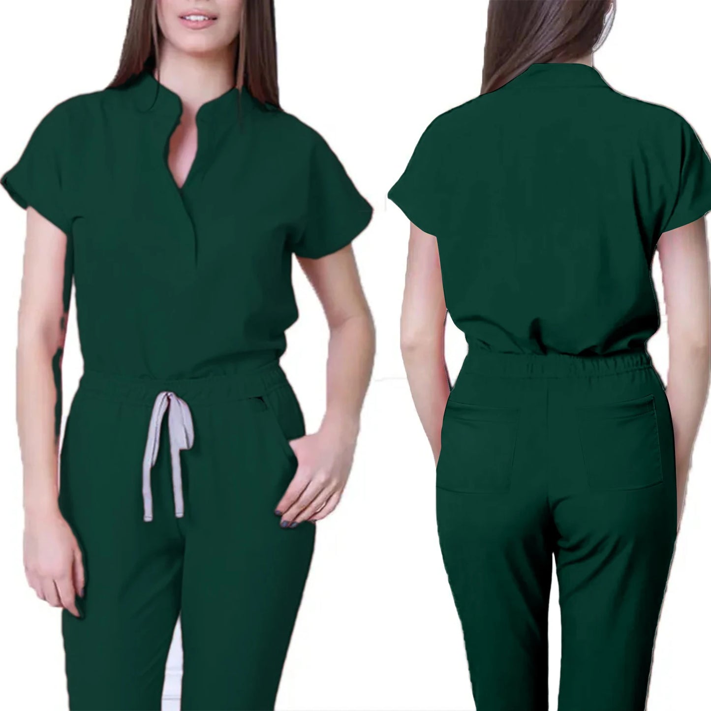 Women's Comfortable Loose V-Neck Scrub Set
