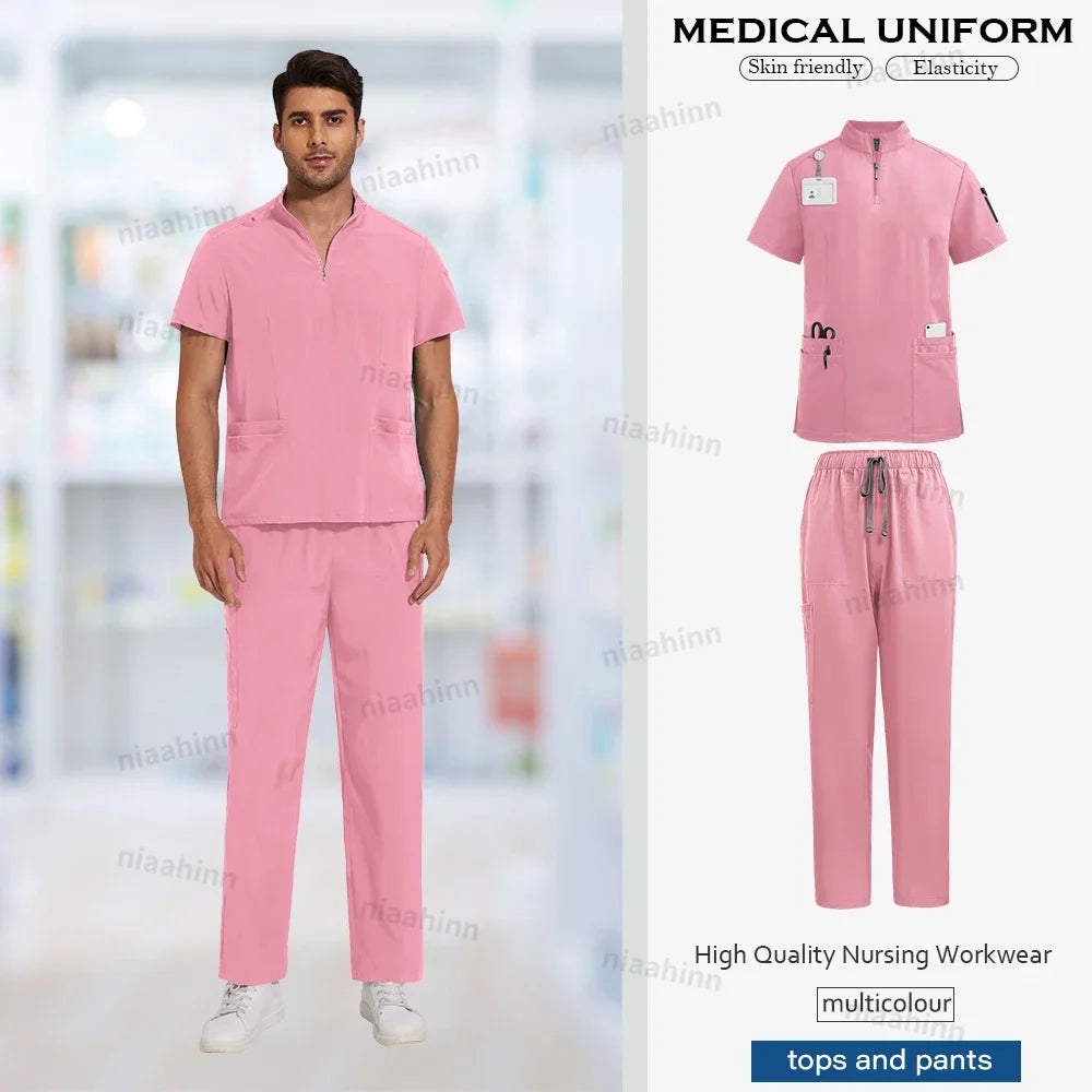 Men's Multi-Functional V-Neck Scrub Set