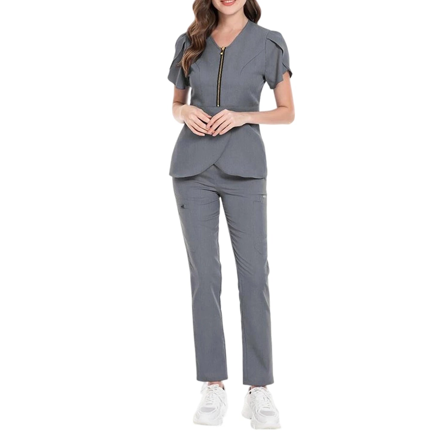 Women's Comfortable Casual V-Neck Scrub Set