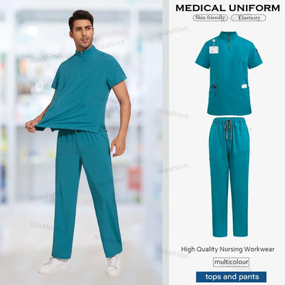 Men's Multi-Functional V-Neck Scrub Set
