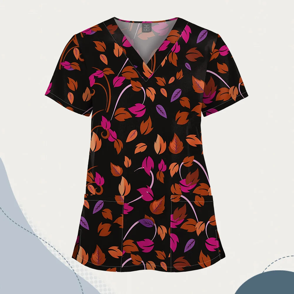 VIAOLI Unisex V-Neck Professional Scrub Top