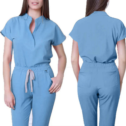 Women's Comfortable Loose V-Neck Scrub Set