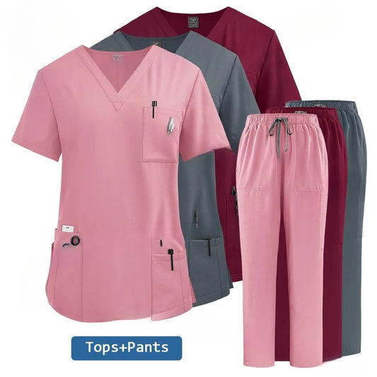 Elite Women's Multi-Pocket Scrub Set