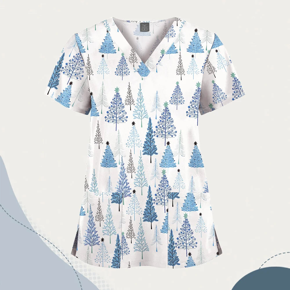 VIAOLI Unisex V-Neck Professional Scrub Top