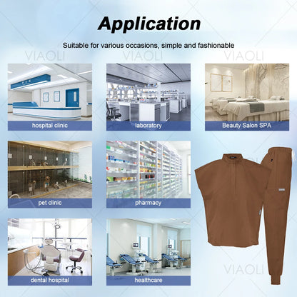 VIAOLI Unisex Jogger Scrub Set