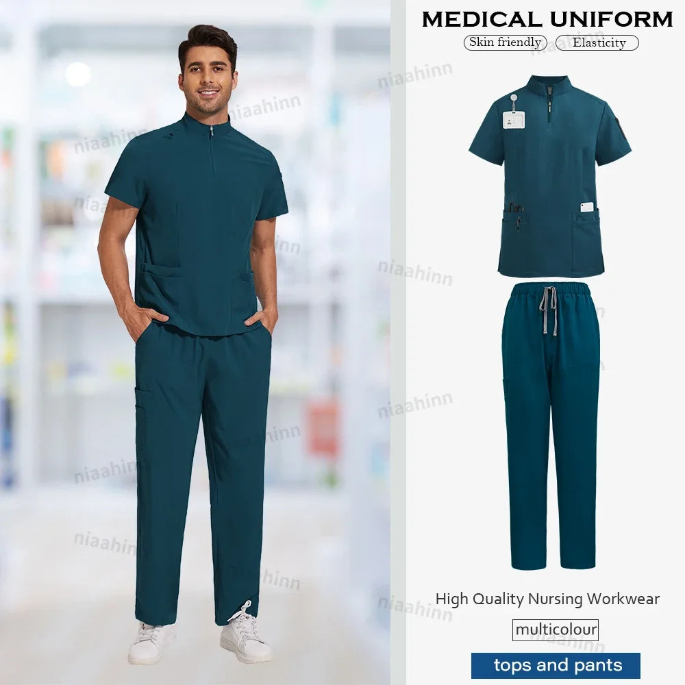 Men's Multi-Functional V-Neck Scrub Set