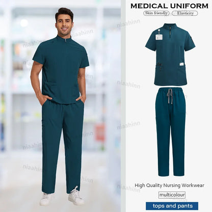 Men's Multi-Functional V-Neck Scrub Set