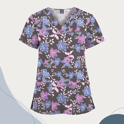 VIAOLI Unisex V-Neck Professional Scrub Top