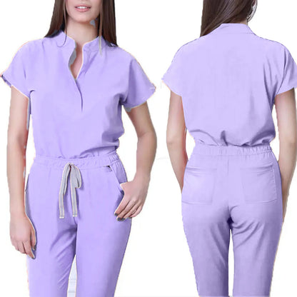 Women's Comfortable Loose V-Neck Scrub Set
