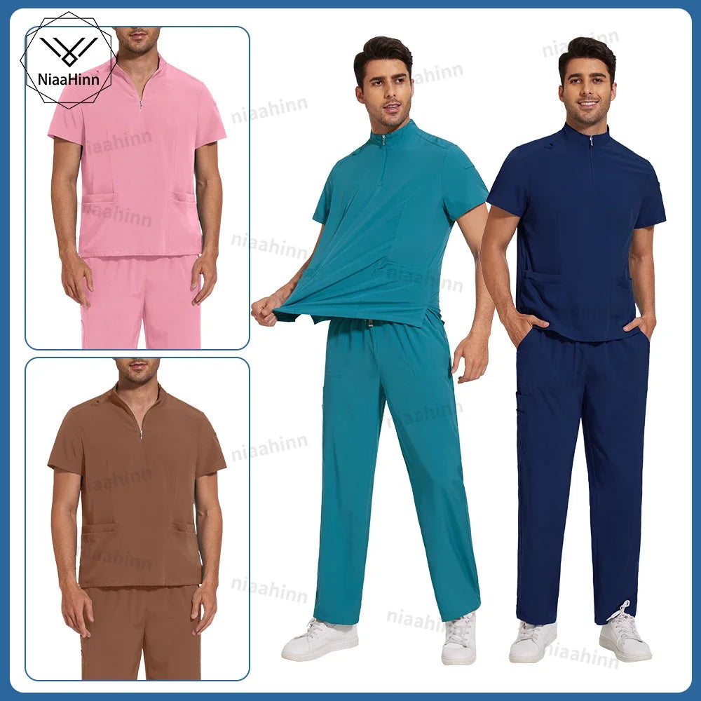 Men's Multi-Functional V-Neck Scrub Set