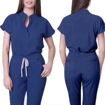 Women's Comfortable Loose V-Neck Scrub Set