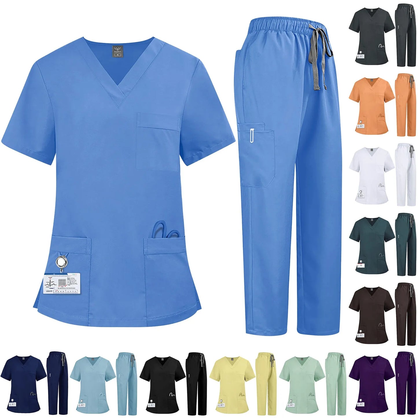 Women's Plus Size Comfort Scrub Set