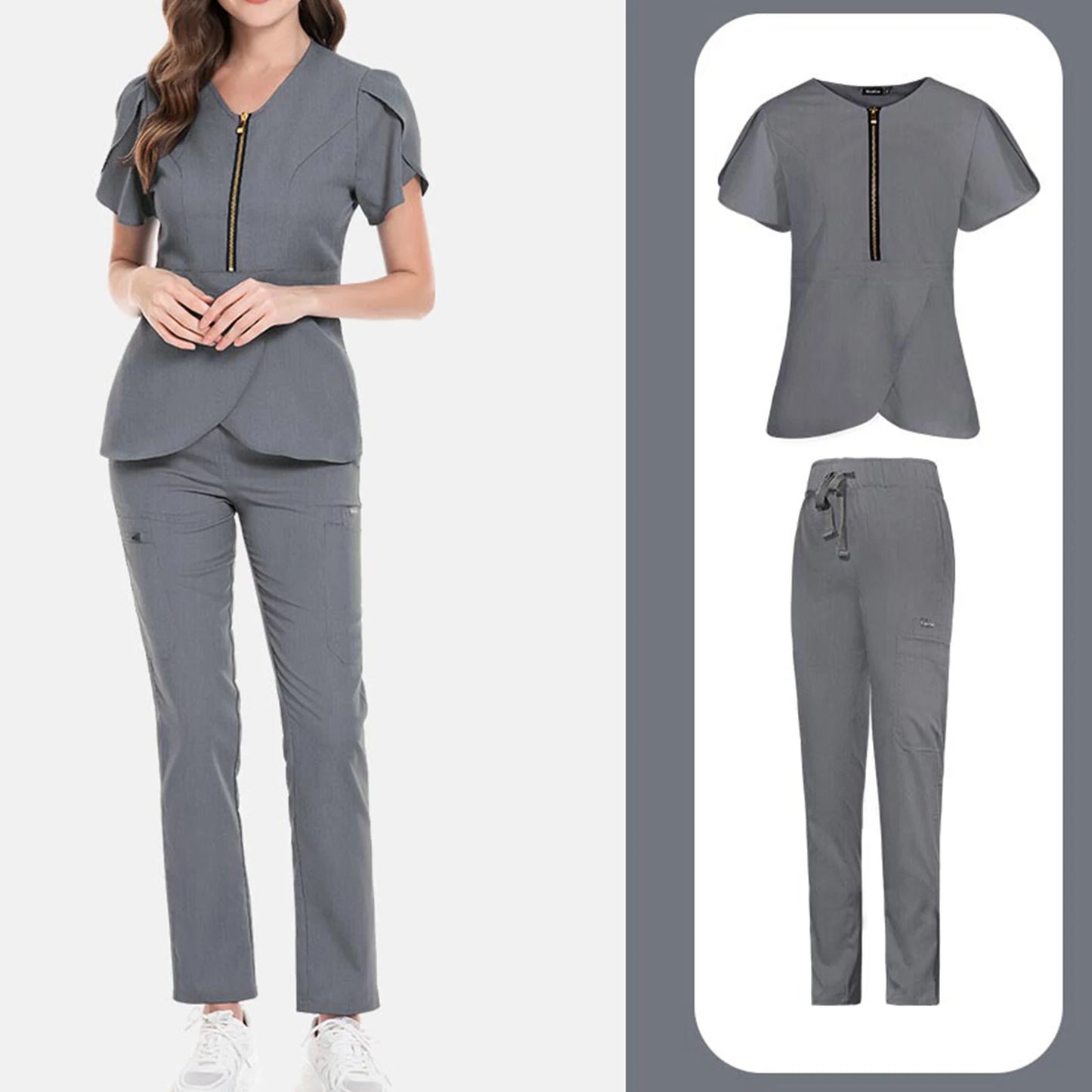 Women's Comfortable Casual V-Neck Scrub Set