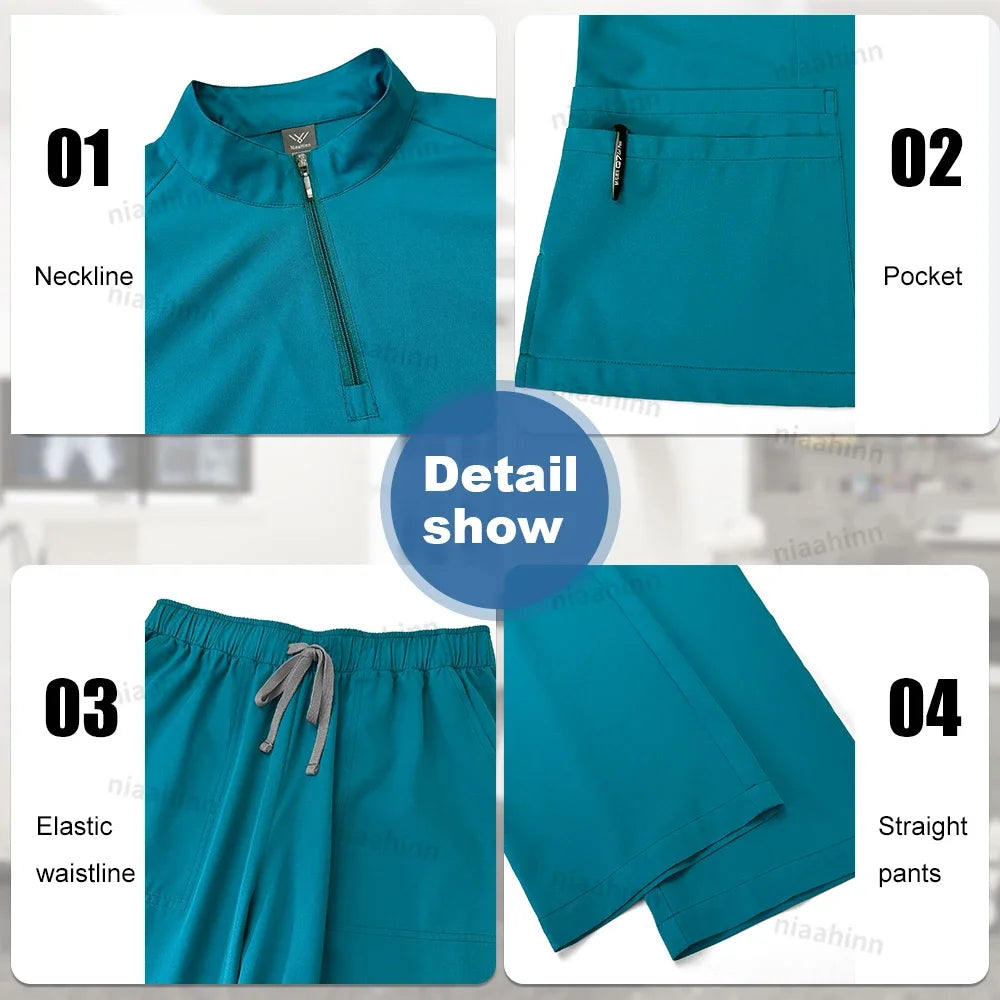 Men's Multi-Functional V-Neck Scrub Set