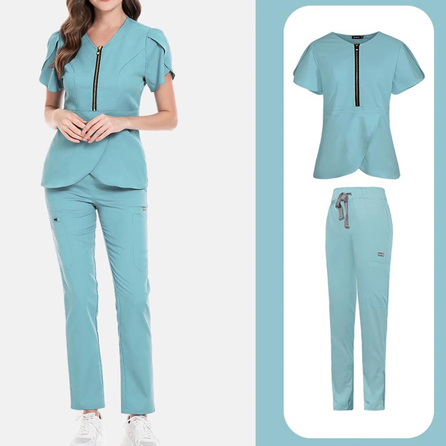 Women's Comfortable Casual V-Neck Scrub Set