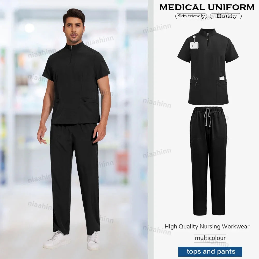 Men's Multi-Functional V-Neck Scrub Set