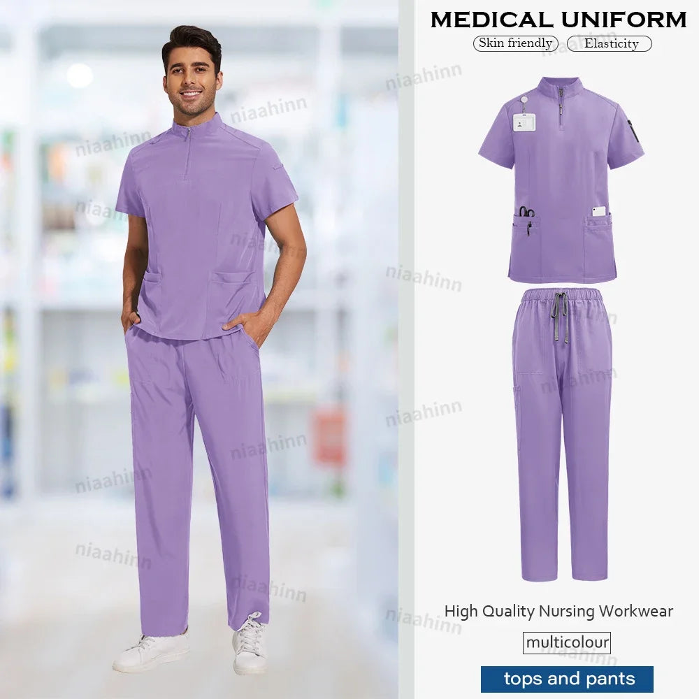 Men's Multi-Functional V-Neck Scrub Set