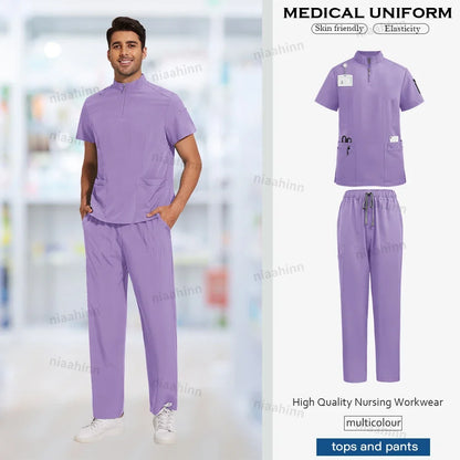 Men's Multi-Functional V-Neck Scrub Set
