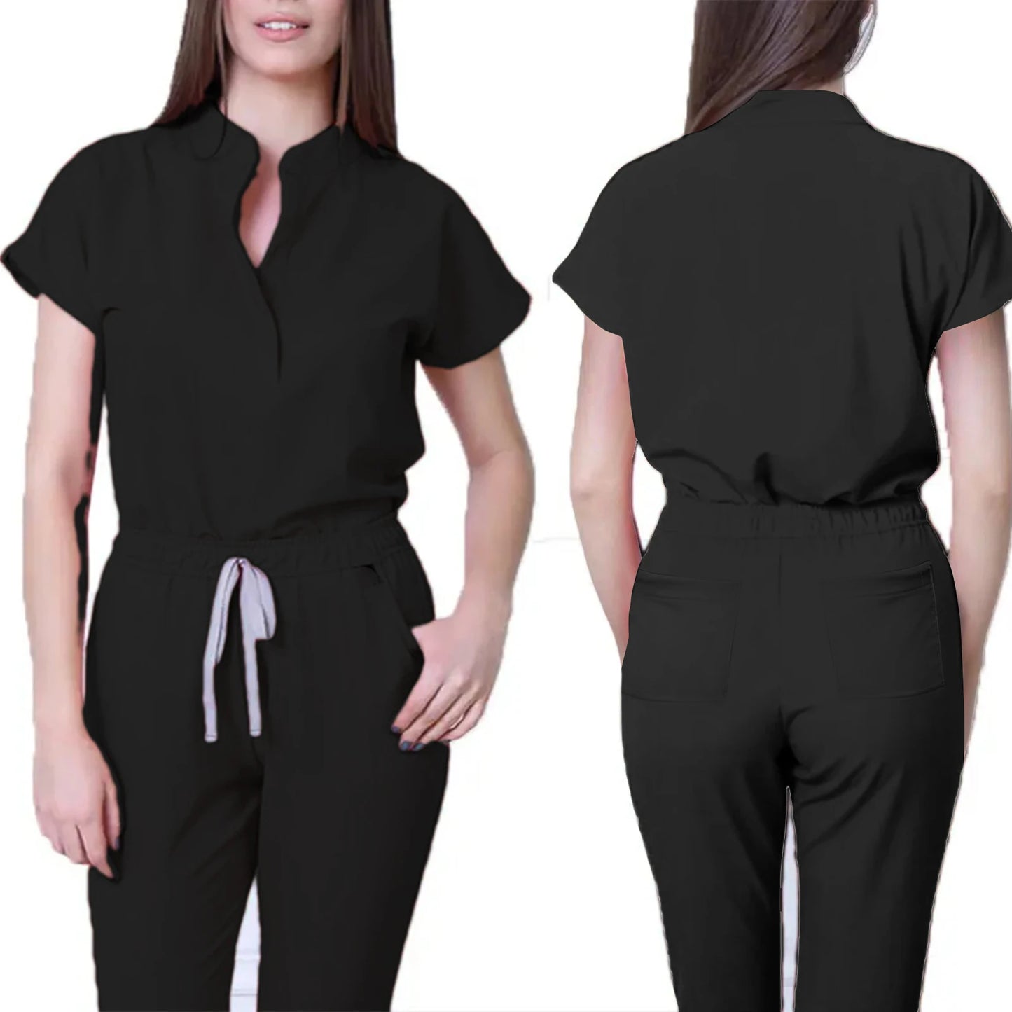 Women's Comfortable Loose V-Neck Scrub Set