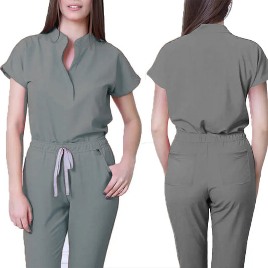 Women's Comfortable Loose V-Neck Scrub Set