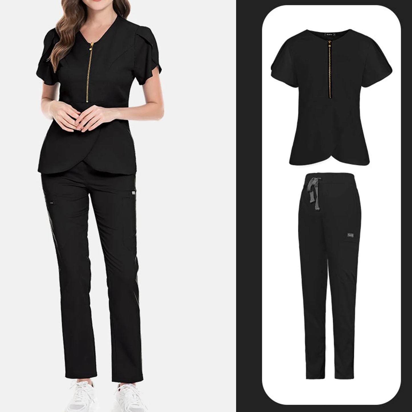 Women's Comfortable Casual V-Neck Scrub Set