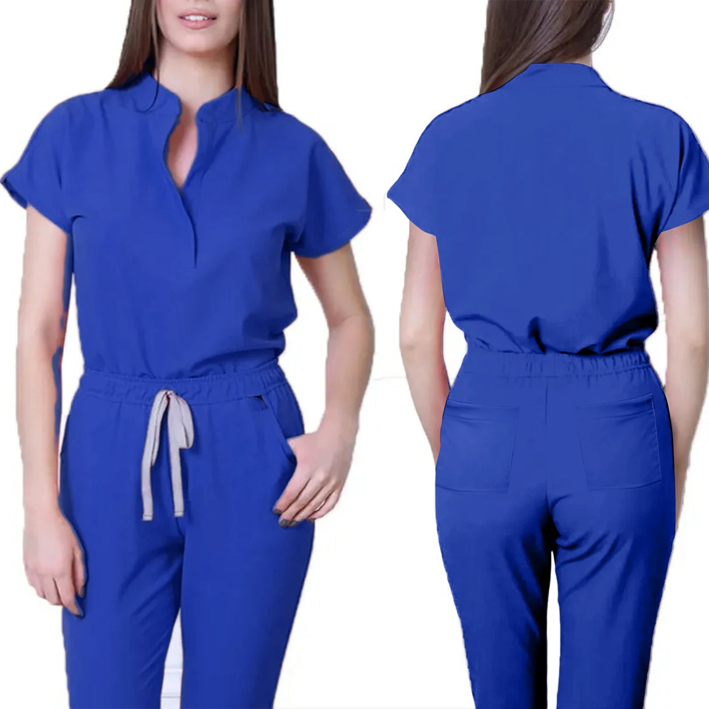 Women's Comfortable Loose V-Neck Scrub Set